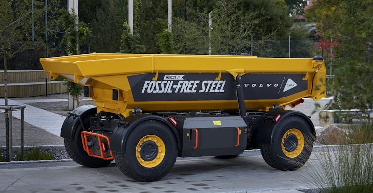 a mining vehicle made from fossil-free steel