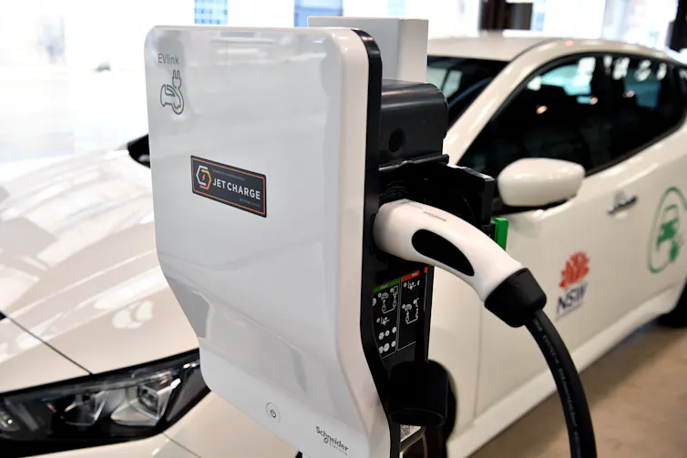 electric vehicle being charged