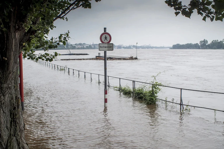 A flooded landscape in Germany