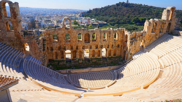 Ruins of an ancient Greek stage.