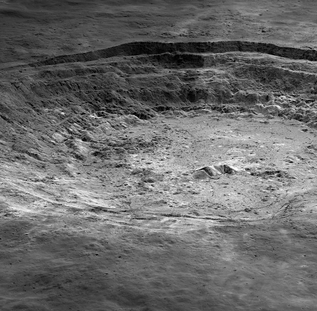 Photomosaic of lunar panorama near the Tycho crater taken by Surveyor 7.