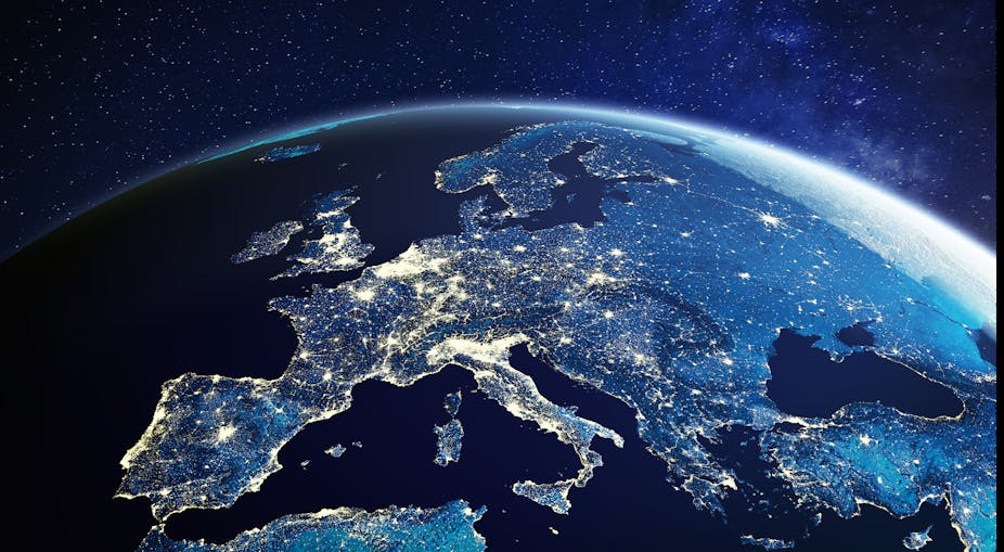 L'Europe vue de l'espace la nuit