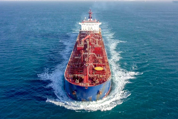Large ship viewed from above