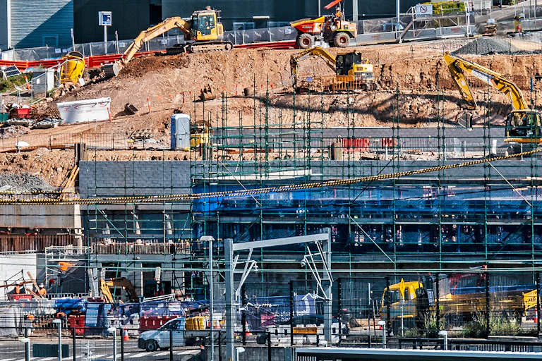 A construction scene.