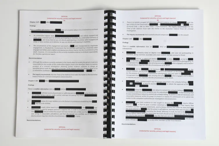 Redacted parts of the Brereton report
