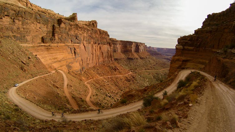 Mountain biking in Canyonlands National Park, near Moab, Utah.