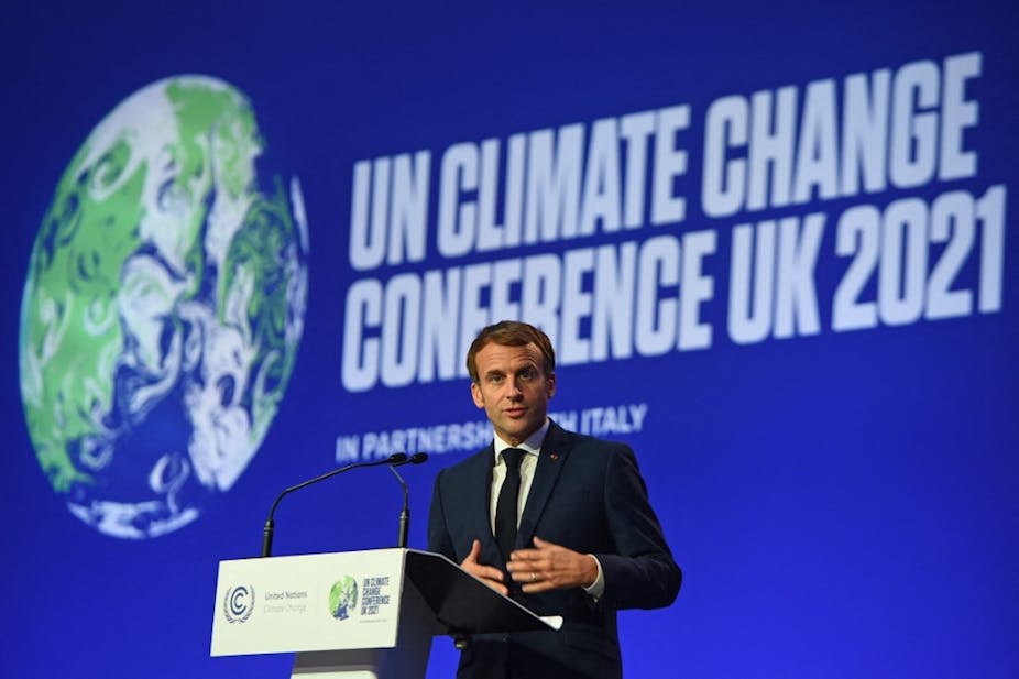 Le président français Macron à la COP26
