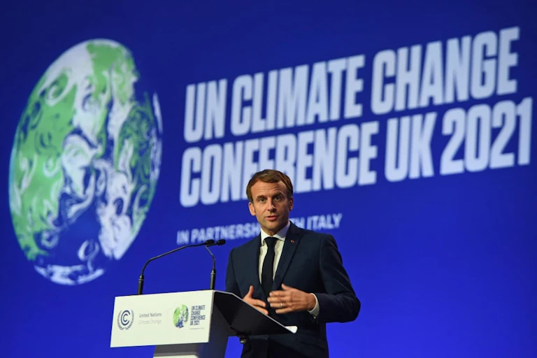Le président français Macron à la COP26