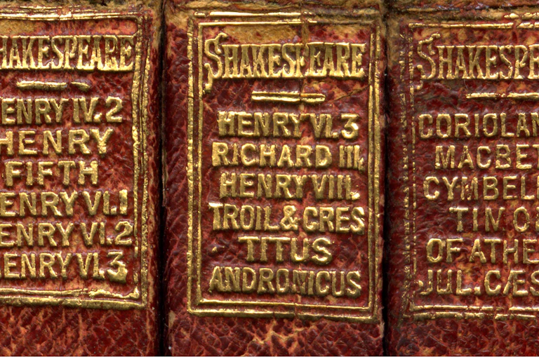 Old editions of Shakespeare's plays.