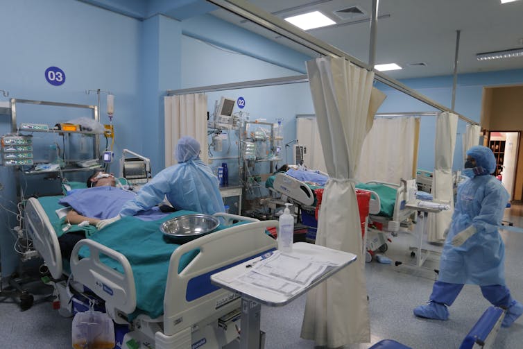 A COVID hospital ward in Peru