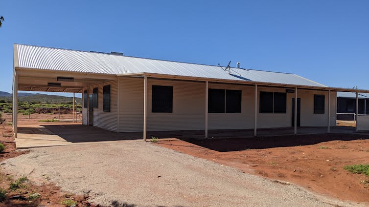 Newly built white house in APY Lands.