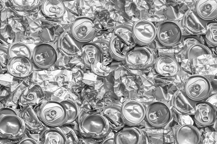 aluminium cans crushed