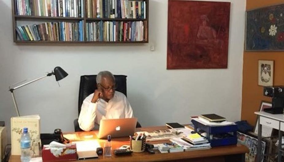 Publisher Walter Bgoya in his office