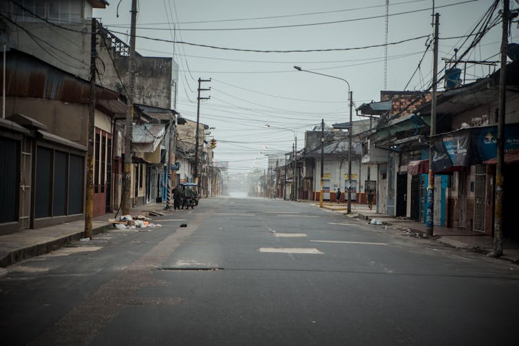 An empty street in Peru during lockdown