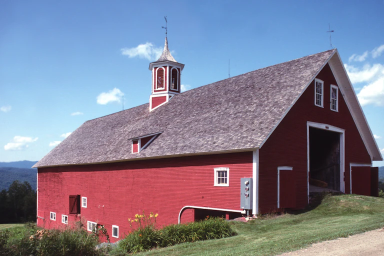 Red barn with cupola