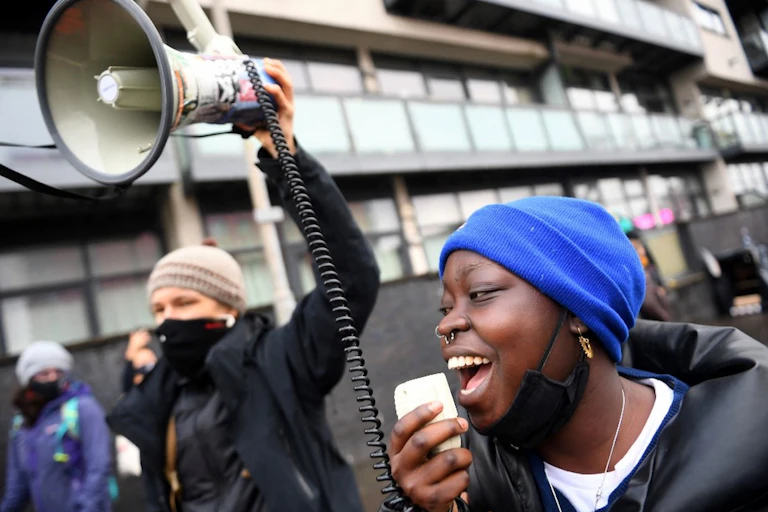 Manifestants pendant la COP26