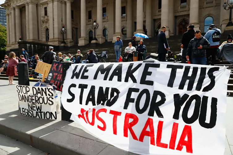 Protesters rallying against the bill.