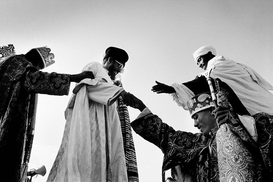 Ethiopian Orthodox pilgrims at Lalibela, Ethiopia. 
