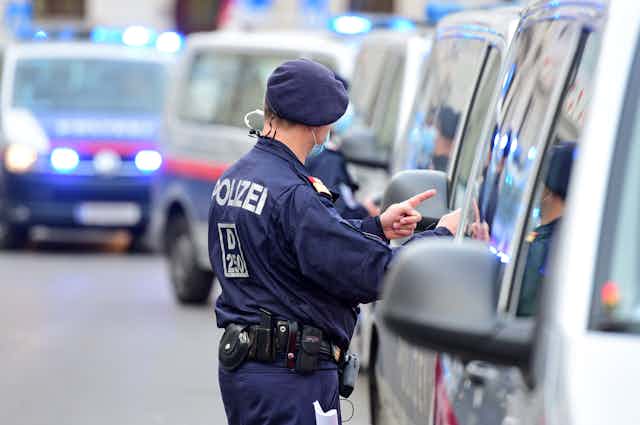 Police in Vienna during lockdown