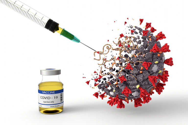Image d'un vaccin détruisant le virus causant la Covid-19