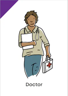 Picture card of doctor.