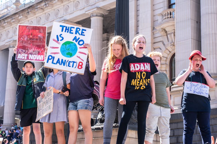 Students at climate protest