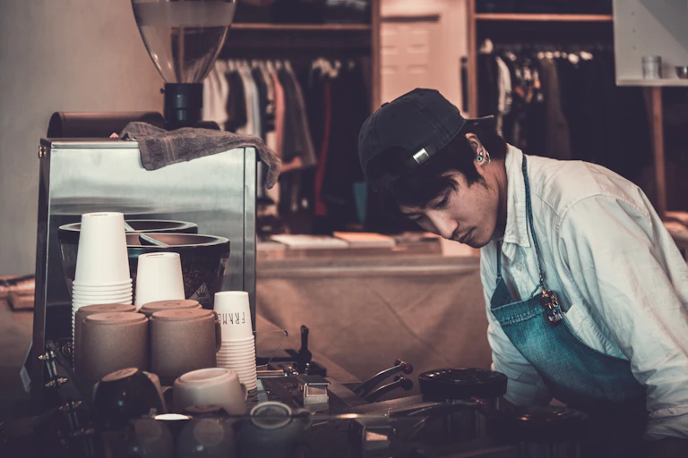 Barista at work