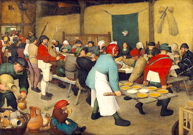 Le Repas de noces, par Pieter Brueghel l’Ancien (XVIᵉ s.)