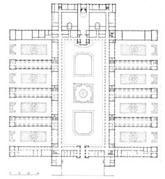 Modelo pabellonario del Hospital Lariboisière, Paris.