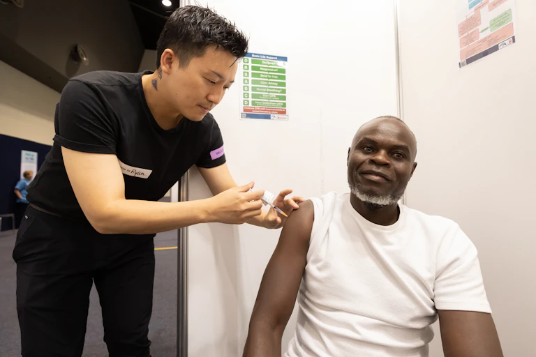 Person getting vaccinated