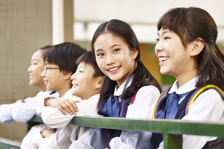 Group of primary school students in China.