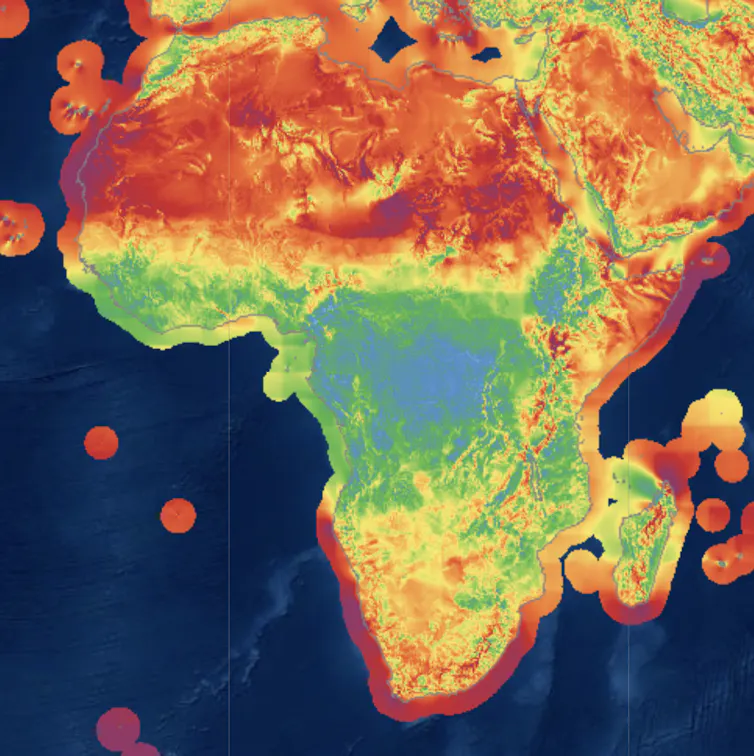 Colourful map of Africa