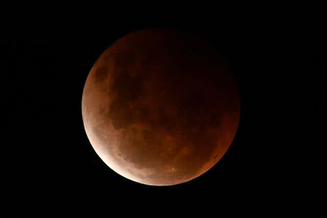 View of the lunar eclipse on May 26 2021
