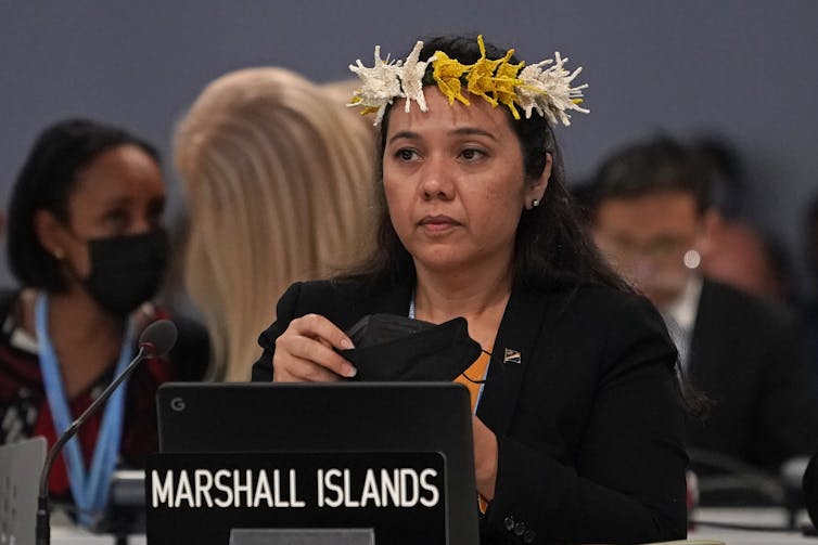 La déléguée des îles Marshalls à la COP26