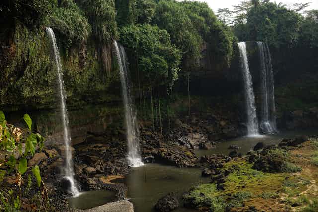 Agborkim Waterfalls, some 17 kilometres from Ikom, about 315 kilometers from Calabar, capital of Cross Rivers State, southeast Nigeria