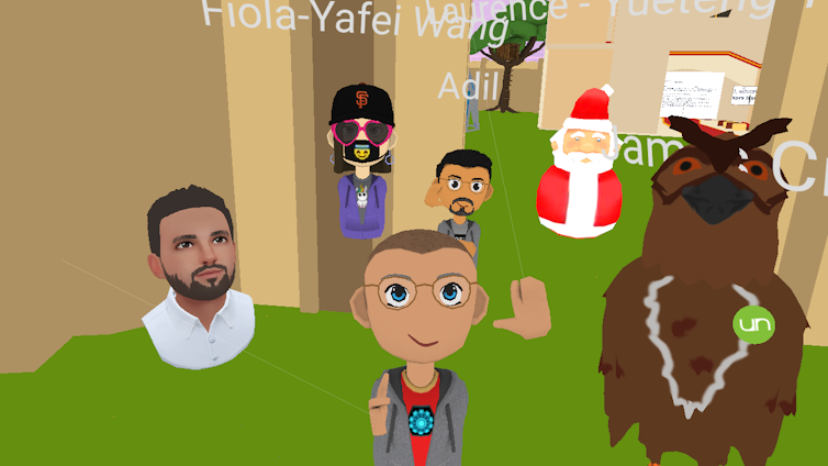 Professor Burnett and a number of his students represented as avatars in Nottopia.
