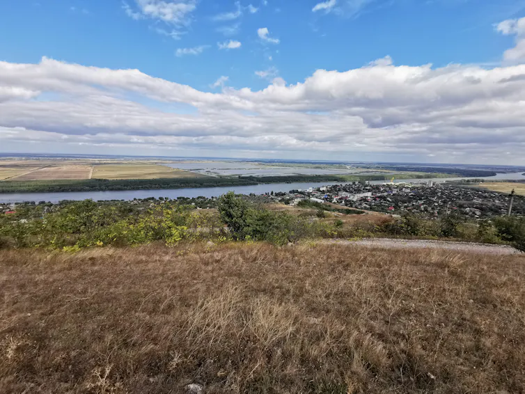 The village of Mahmudia in Romania and the surrounding waterways