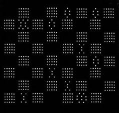 a checkerboard displayed on a black and white cathode ray tube