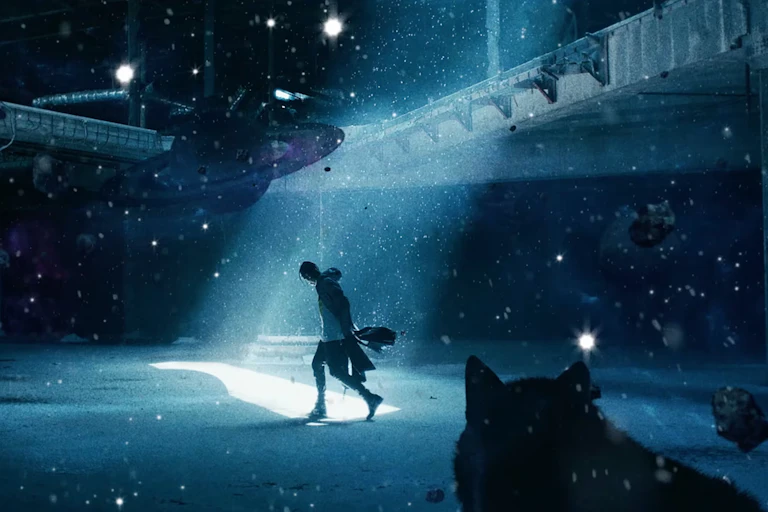 Travis Scott walking in an empty street