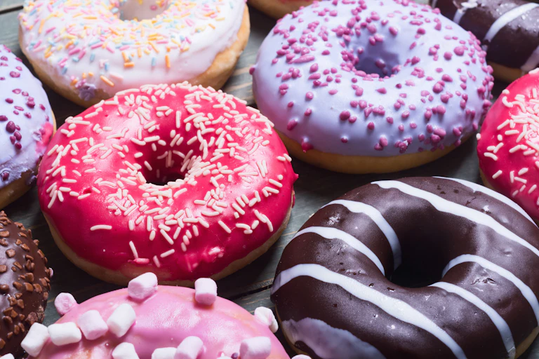 Colourful donuts.