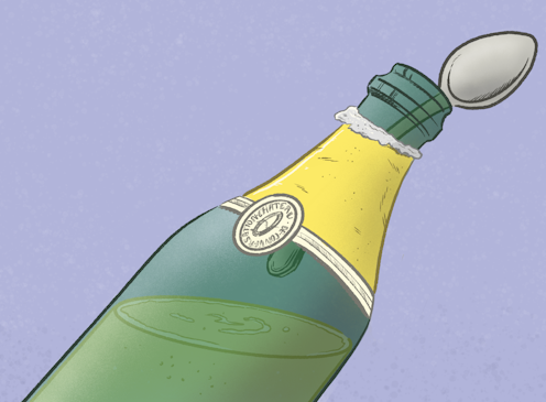 No, putting a spoon in an open bottle of champagne doesn't keep it bubbly – but there is a better way