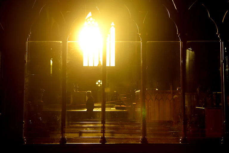 Sun coming in a cathedral window.