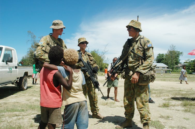 Australian soldiers in Solomon Islands in 2007.