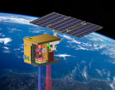 Artist's impression of proposed Ozfuel sensor co-hosted on a satellite bus.