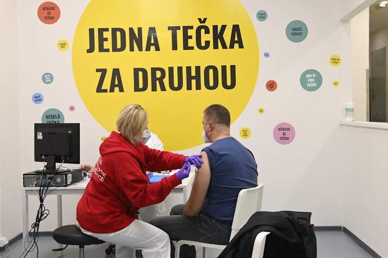 A vaccination centre in the Czech Republic.