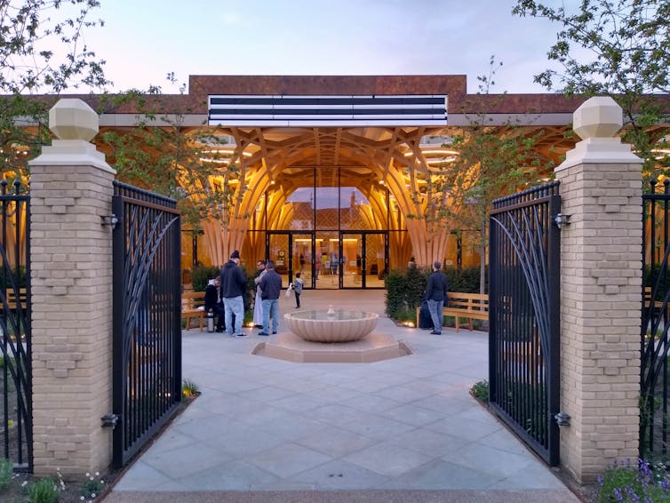 The entrance to a mosque building