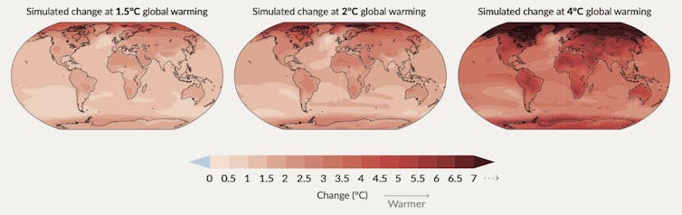 Map of predicted global warming.