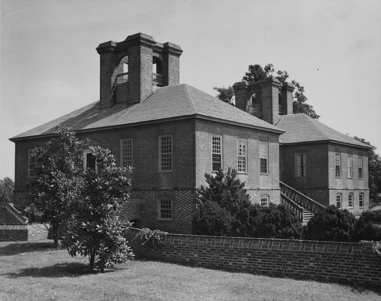 Stratford Hall Plantation, a large, boxy but elegant brick structure