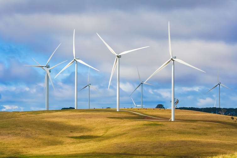 wind farm on hill