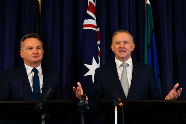 Chris Bowen and Anthony Albanese